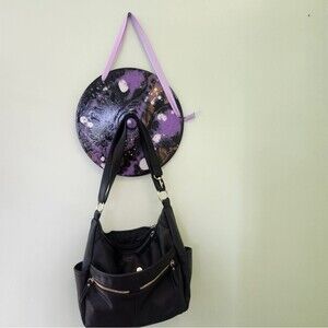 Hand Crafted Organizer Fluid Art Colorful Painting On 12" Vinyl Record Purple